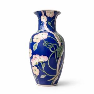 Floral Blue Vase